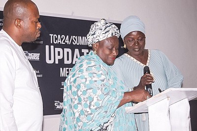 TC Awards 2024/All Yoruba Heroes Summit Event Coordinator and her deputies during their presentation at one of the Update Meetings